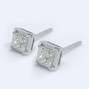 Princess Cut Studs (Plain)